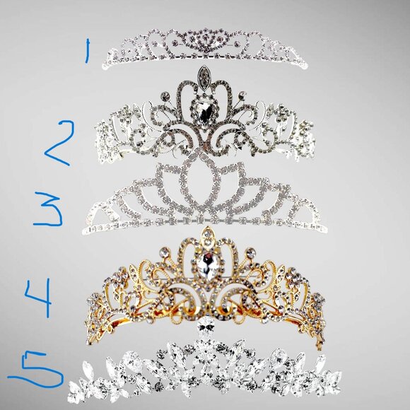 Rhinestone Tiaras Lot 6 Piece lot - Picture 10 of 12
